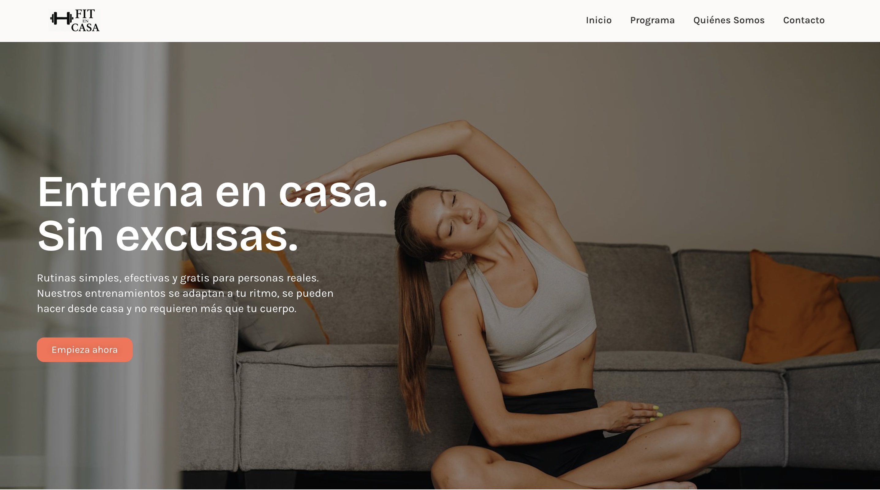 A screenshot of a web app to exercise at home